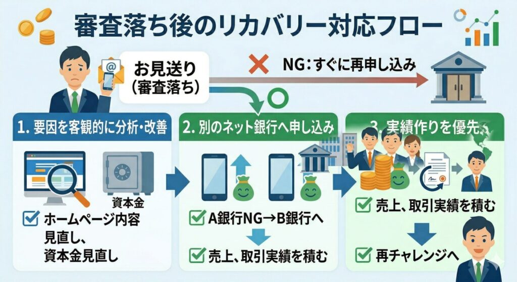 審査落ち後のリカバリー対応フロー